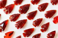 Red Glass Arrowhead Points Crystal Arrowhead Points