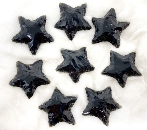 Black Obsidian Flat Stars Arrowhead Points Crystal Arrowheads