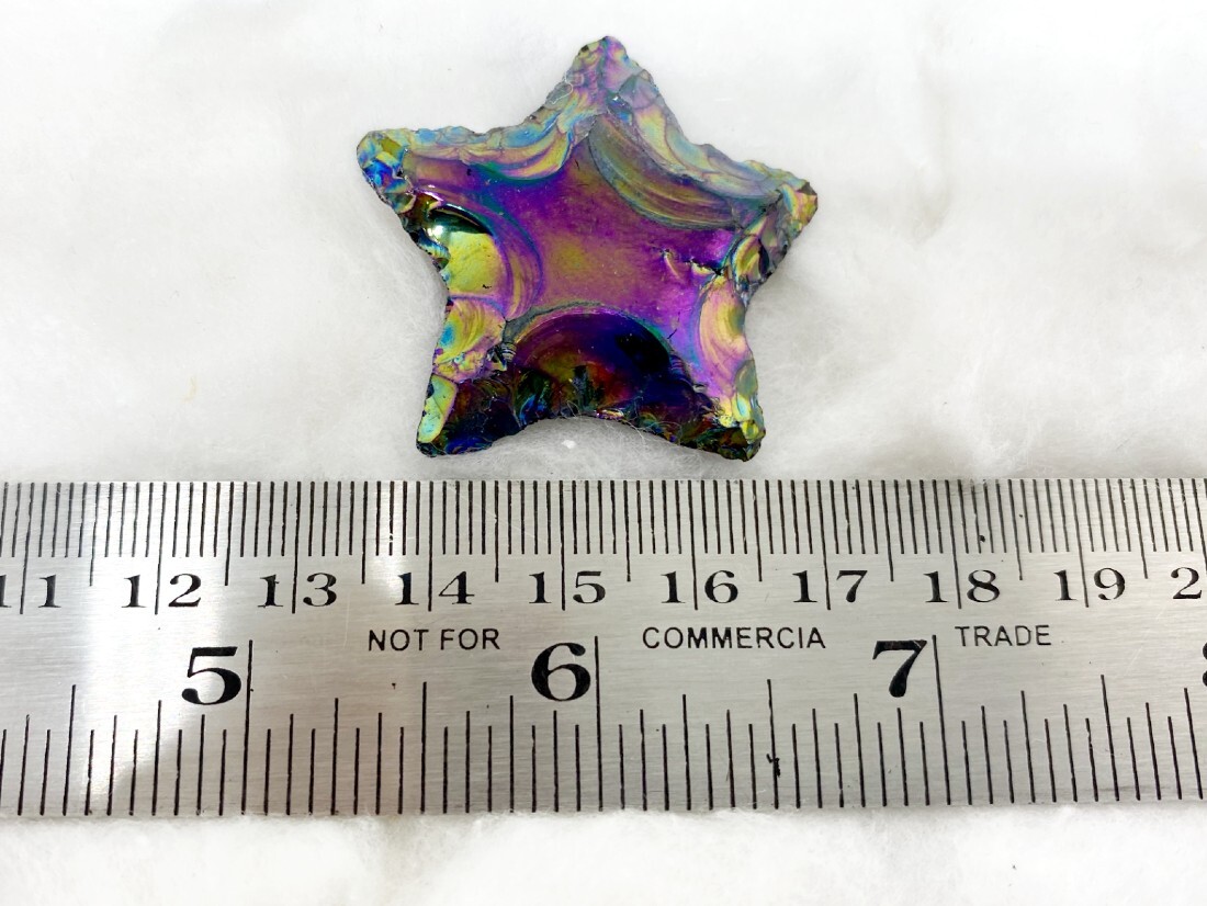 Aura Quartz Titanium Flat Star Arrowhead Points Crystal Arrowhead Points