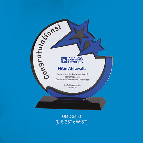 Blue star Acrylic Trophy