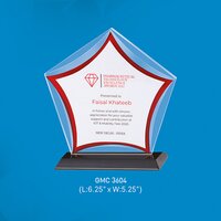 Acrylic Red Star Trophy - Finishing: Polished