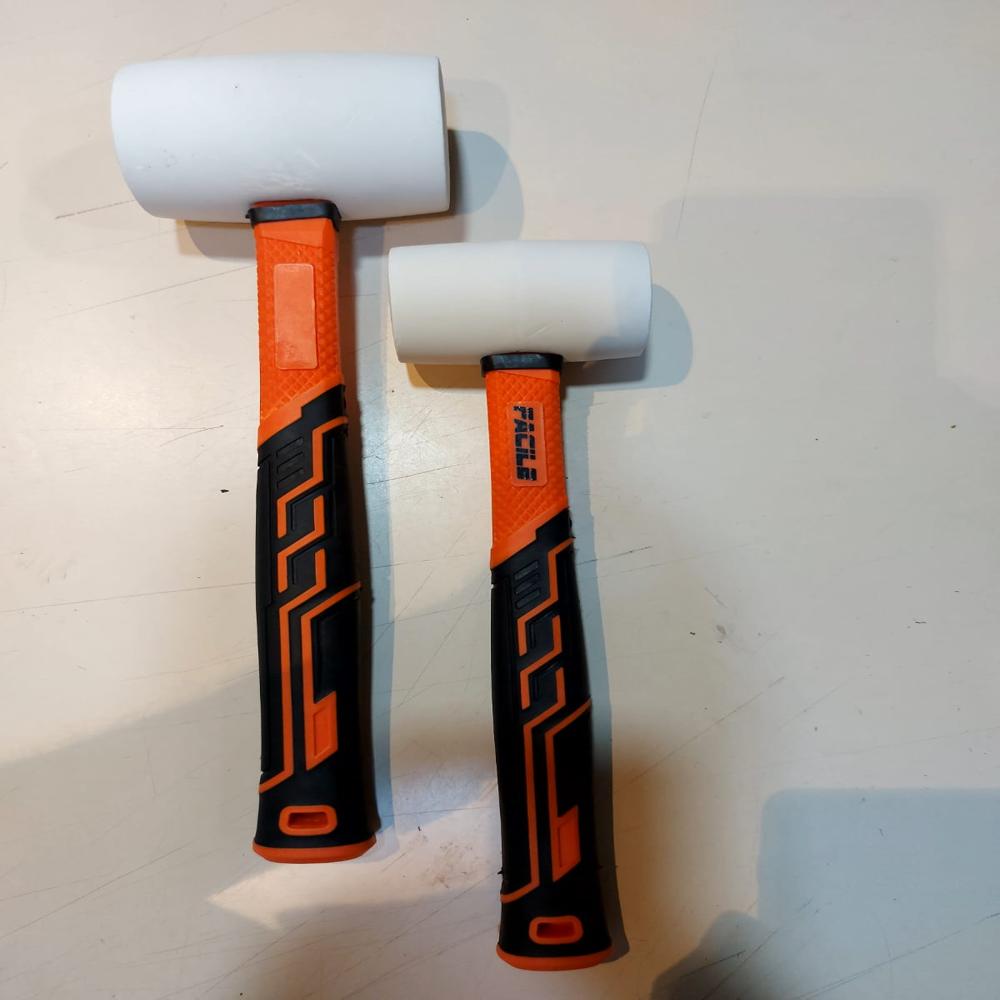 Facile(r) Rubber Hammer 250 Grams Soft Head - White, 300 Grams For Tile Laying | Durable Soft Head Tool For Precise Installations