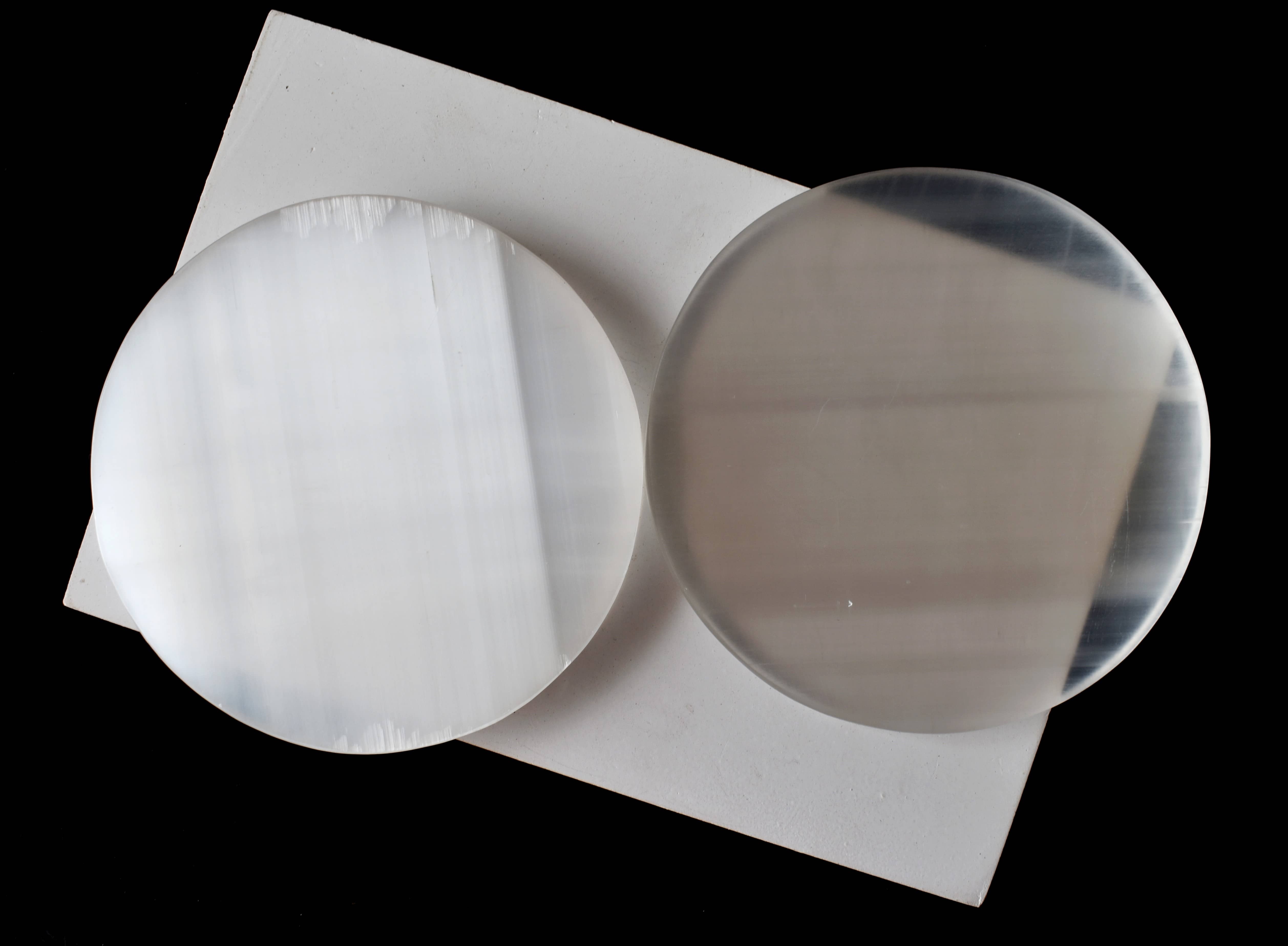 Selenite Plate, White Round Plain Selenite Charging Plate