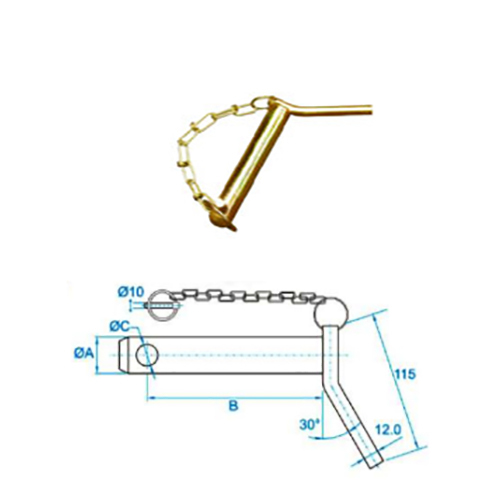 Bent Handle Hitch Pin