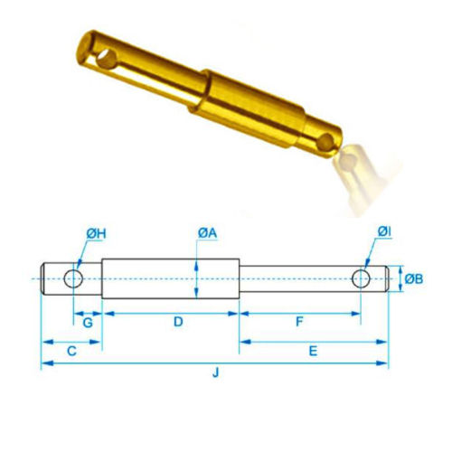 Double Implement Mounting Pin - Color: Golden