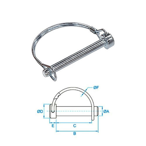 Round Pto Pin And Shaft Locking Pin - Color: Silver