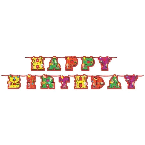 Florescent Color Happy Birthday Banner