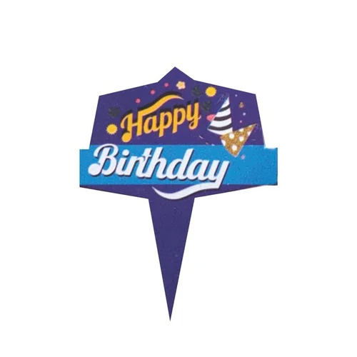 B Happy Birthday Cake Topper - Paper Material Standard Size All Color Options | Delightful Decoration for Birthday Celebrations