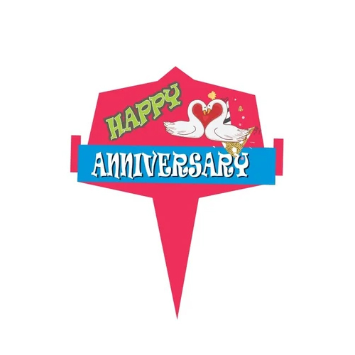 B Anniversary Cake Topper - Paper Material, Standard Size, All Colors Available | Ideal For Celebrating Milestone Events
