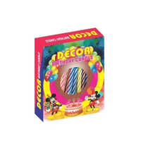Birthday Cake Candle - Multicolor Pillar Design | Customizable Logo, Ideal For Birthdays, Fragrance-free, Perfect Party Accent