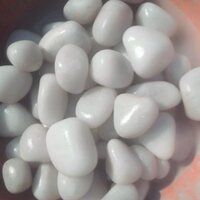 Polyurethane coating high polished quartz white pebbles for garden decoration and landscaping and flooring