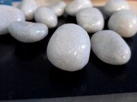 Polyurethane coating high polished quartz white pebbles for garden decoration and landscaping and flooring