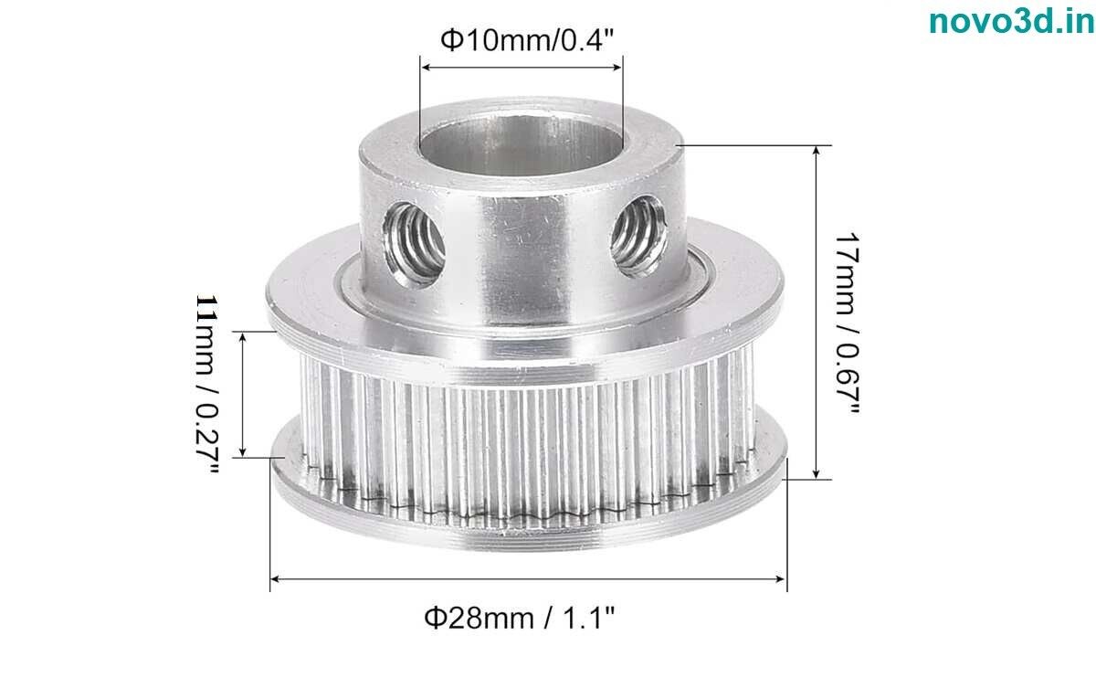 GT2 40Teeth 10mm Belt Synchronous Pulley Bore 5mm For 3D Printer Machine