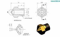 MK10 Nozzle Size 0.4mm Brass Nozzle mk10 extruder nozzle for 3D Printer Extruder