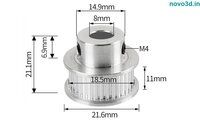 GT2 30Teeth 10mm Belt Synchronous Pulley Bore 8mm For 3D Printer Machine