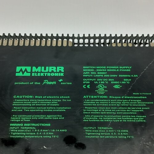 MURR ELECTRONIK MCS20-230/24 POWER SUPPLY