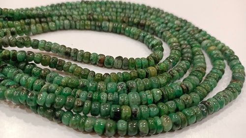 Natural Untreated Emerald Rondelle Plain 6 to 10mm Beads Sold per Strand 8'' Long