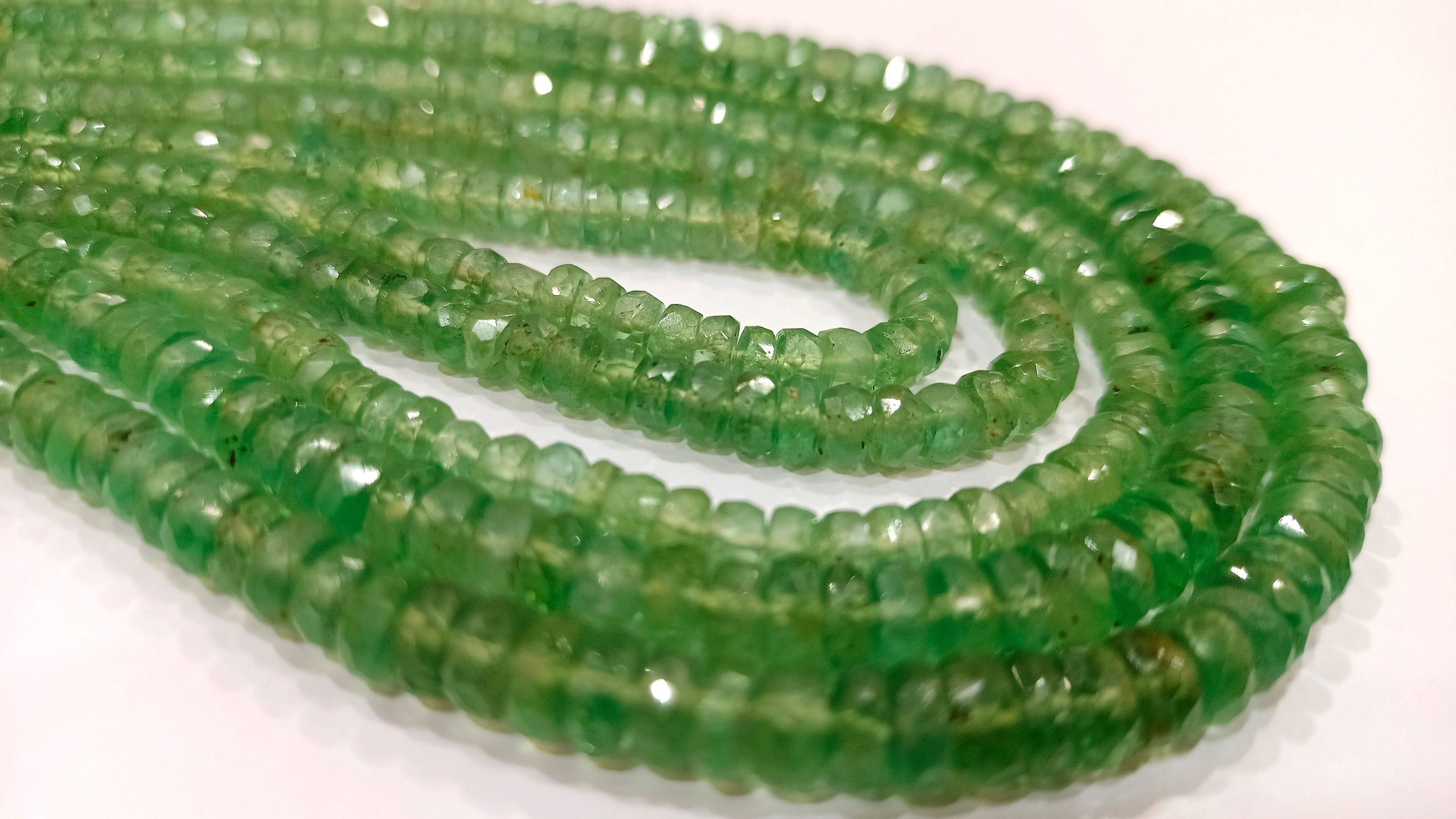 Natural Rare Green Kyanite Rondelle Faceted 5mm Beads Per Strand 8'' Long