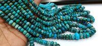 Natural Chrysocolla 5 to 10mm Rondelle Plain Beads Per Strand 8'' Long