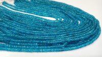 Natural Neon Apatite Rondelle Plain 3-4mm Beads Sold Per Strand 13'' Long