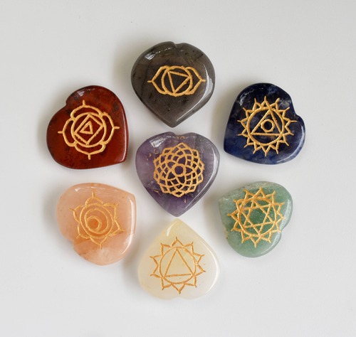 7 Chakra Stones Set, Heart Reiki Chakras Crystal Gift Set