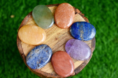 7 Chakra Pocket Worry Stones Set, 7 Chakras Crystal Gift Set