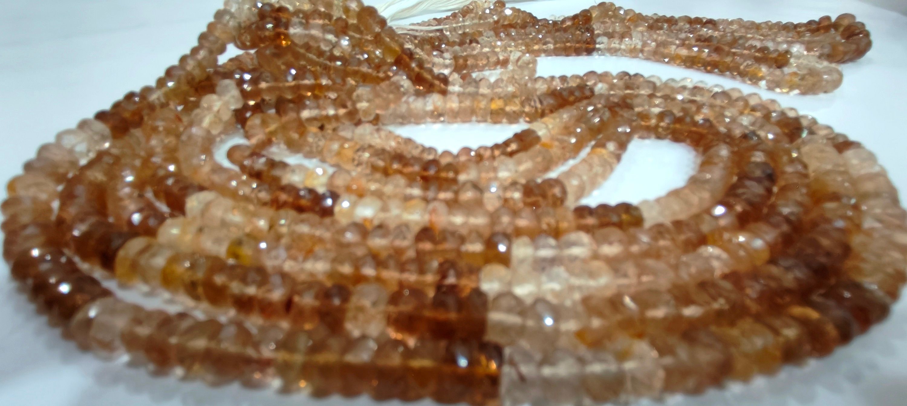 Natural Untreated Imperial Topaz 6-7mm Rondelle Faceted Beads Strand 10''long