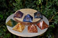 7 Chakra Orgone Pyramids Set, 7 Chakras Crystals Gift Set