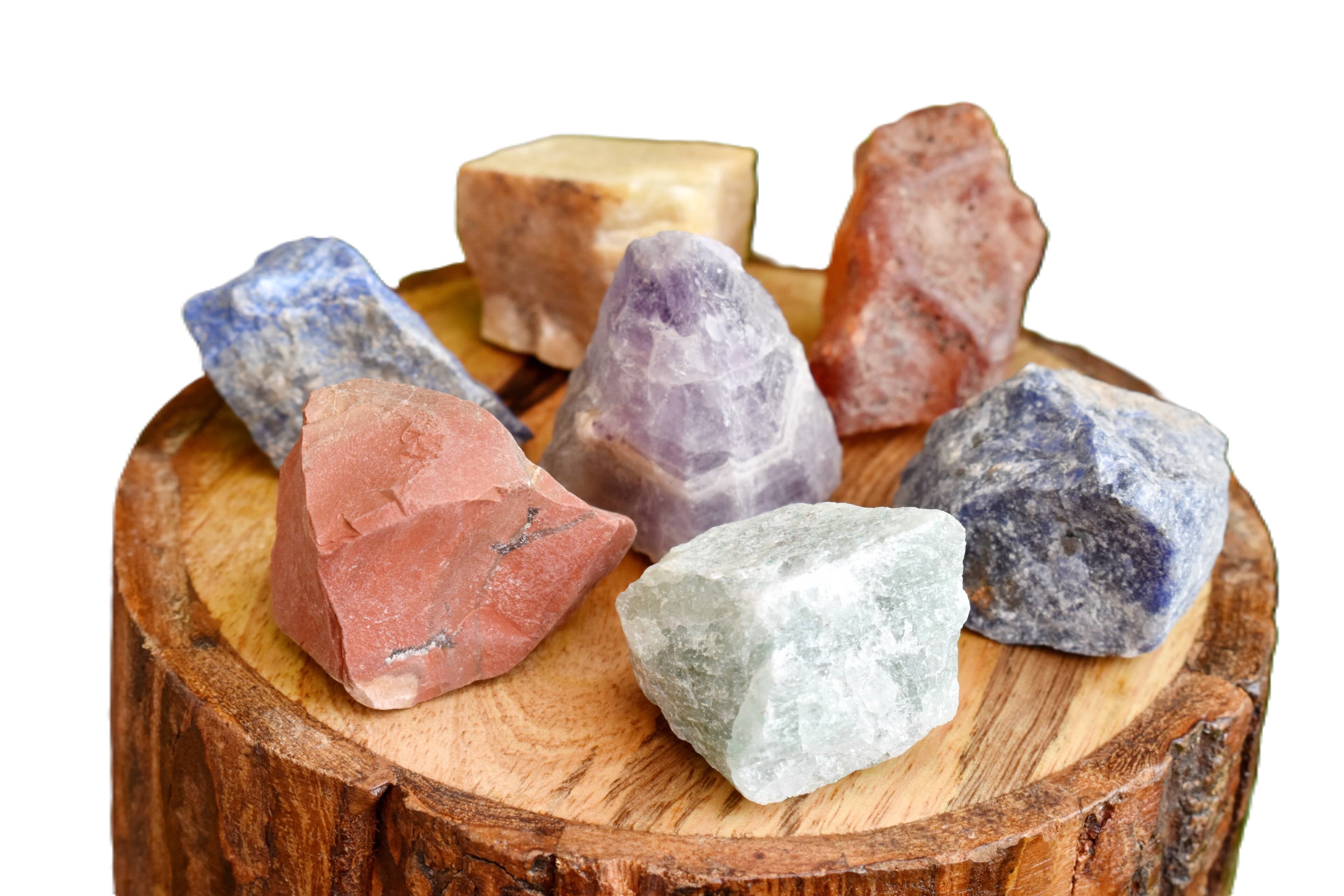 7 Chakra Stones Rough  Set, 7 Chakras Crystal Gift Set