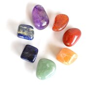 7 Chakra Tumbled Stones Set, 7 Chakras Crystal Gift Set - Color: Multicolour