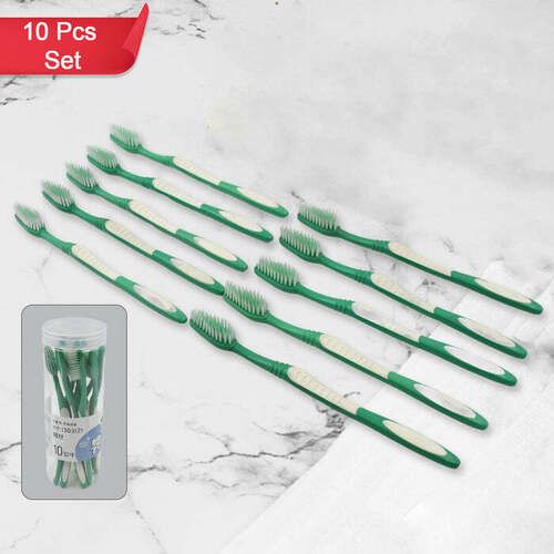 PLASTIC TOOTHBRUSH WITH PLASTIC ROUND BOX FOR MEN AND WOMEN