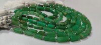 Natural Chrysoprase Tubelight  Shape 22 to 26mm Beads Sold Per Strand 8'' Long