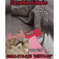 Scrable Fabric - 100% Polyester, Multicolor Plain Pattern | Lightweight, Washable