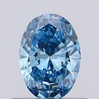 OVAL 0.5 ct FANCY VIVID BLUE VS1 IGI 610319805 Lab Grown Diamond