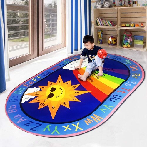 OVAL EDUCATIONAL RAINBOW CARPET