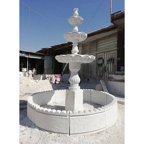 Durable White Marble Water Fountain For Outdoor