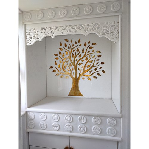 Laser Cut White Solid Marble Temple