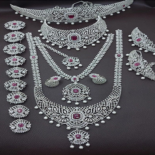 Red Stone Maching Beautiful Bridal Jewellery Set