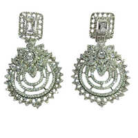 Cz Hanging Earrings - Silver Material, Standard Size, All Colors | Elegant Design For Weddings, Anniversaries, Engagements, And Everyday Wear