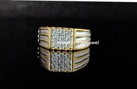 Modern Man's Natural Belgium Cut Diamond Ring - 18kt Yellow Gold, 7.5g, 0.45ct Gh Vs Diamonds, Custom Design, Ethical Sourcing, Door-to-door Insurance