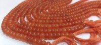 Natural Light Orange Chalcedony Rondelle Plain 6mm Beads Sold Per Strand 8'' Long