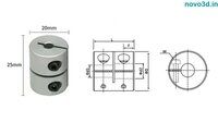 Aluminium rigid coupling 6.35x5mm high quality shaft coupling for 3D printer