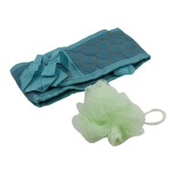 BATH SHOWER SET SCRUBBER LOOFAH SPONGE POUF, BATH BRUSH EXTRA LONG DUAL SIDED SCRUBBER LONG LASTING DEEP CLEAN SUPER SOFT