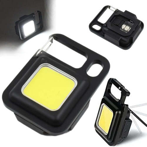 LED BATTERY OPERATED KEYCHAIN FLASHLIGHT SMALL WORK LIGHT WITH FOLDING BRACKET BOTTLE OPENER FOR CAMPING