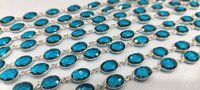 Sky Blue Topaz Quartz Free Shape 12 to 15mm bezel Chain Sold Per Foot