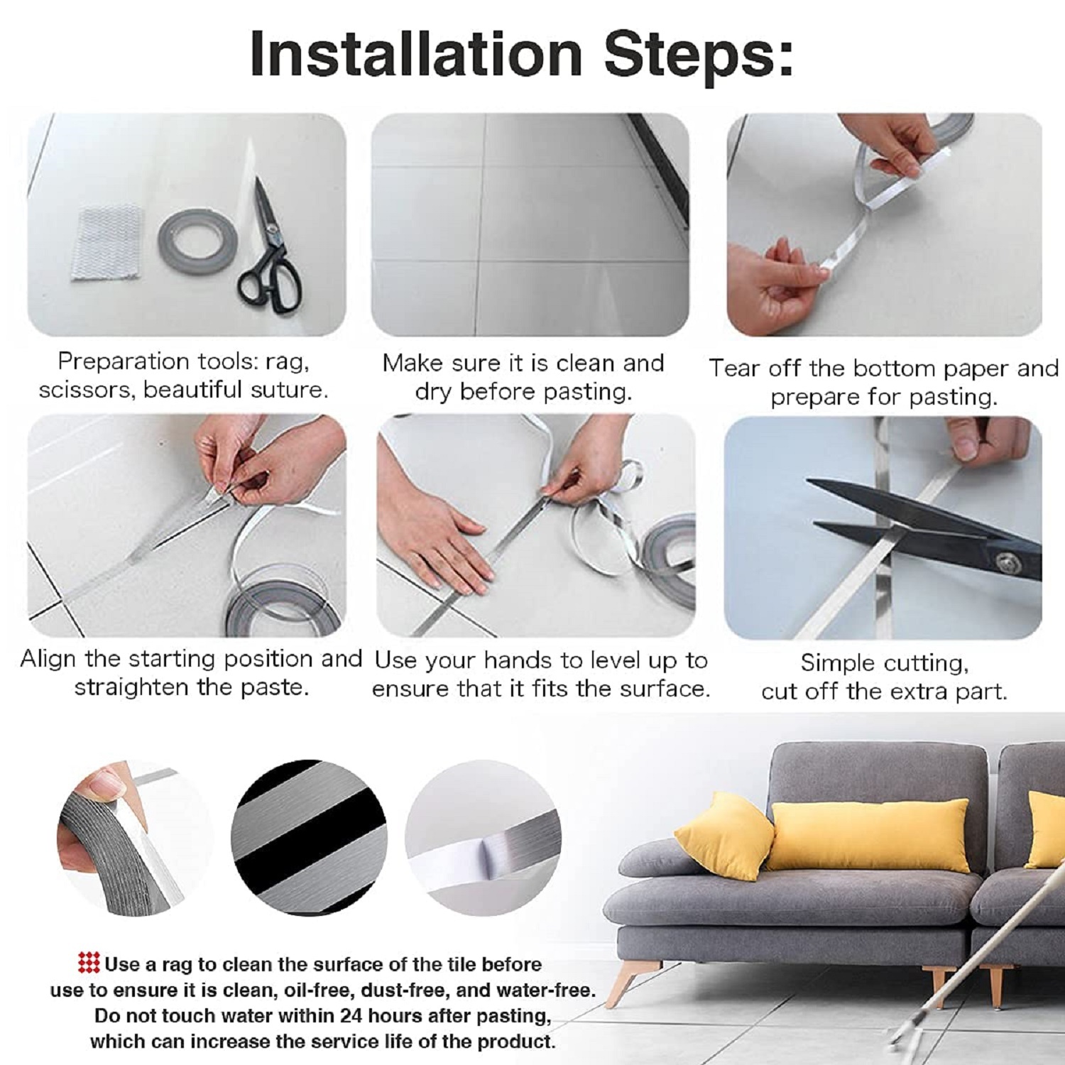 tile sticker waterproof gap sealing tape