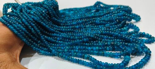 Natural Neon Apatite Plain 5-6mm Rondelle Shape Beads Per Strand 8'' Long