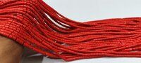 Natural Italian Coral Pipe Shape 3mm Beads Sold Per Strand 13 Inch Long