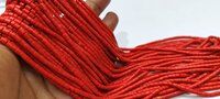 Natural Italian Coral Pipe Shape 3mm Beads Sold Per Strand 13 Inch Long