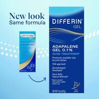 Differin Acne Treatment Gel, 90 Day Supply, 0.1% Adapalene, 45g Pump